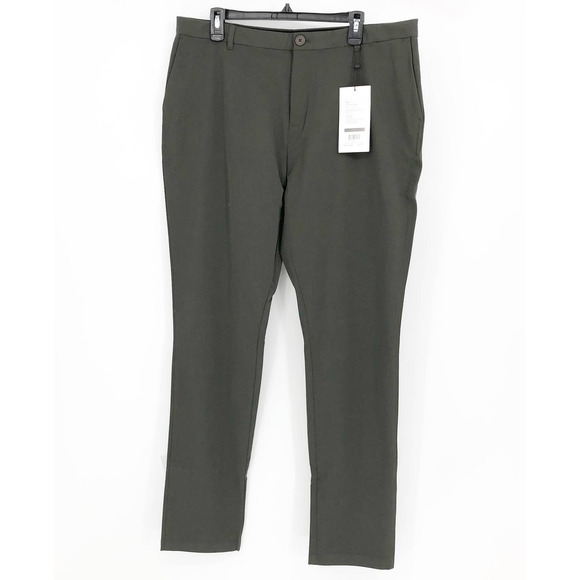 MINISTRY OF SUPPLY Mens Pace Tapered Chino Pants 36x35 Olive Green NWT - Picture 1 of 13